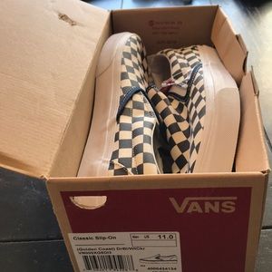 Slip-on Vans dark  blue checkered size 11